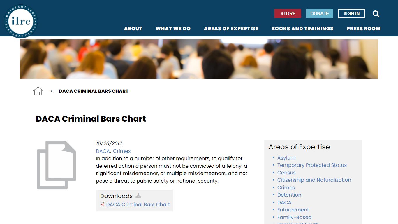 DACA Criminal Bars Chart | Immigrant Legal Resource Center - ILRC