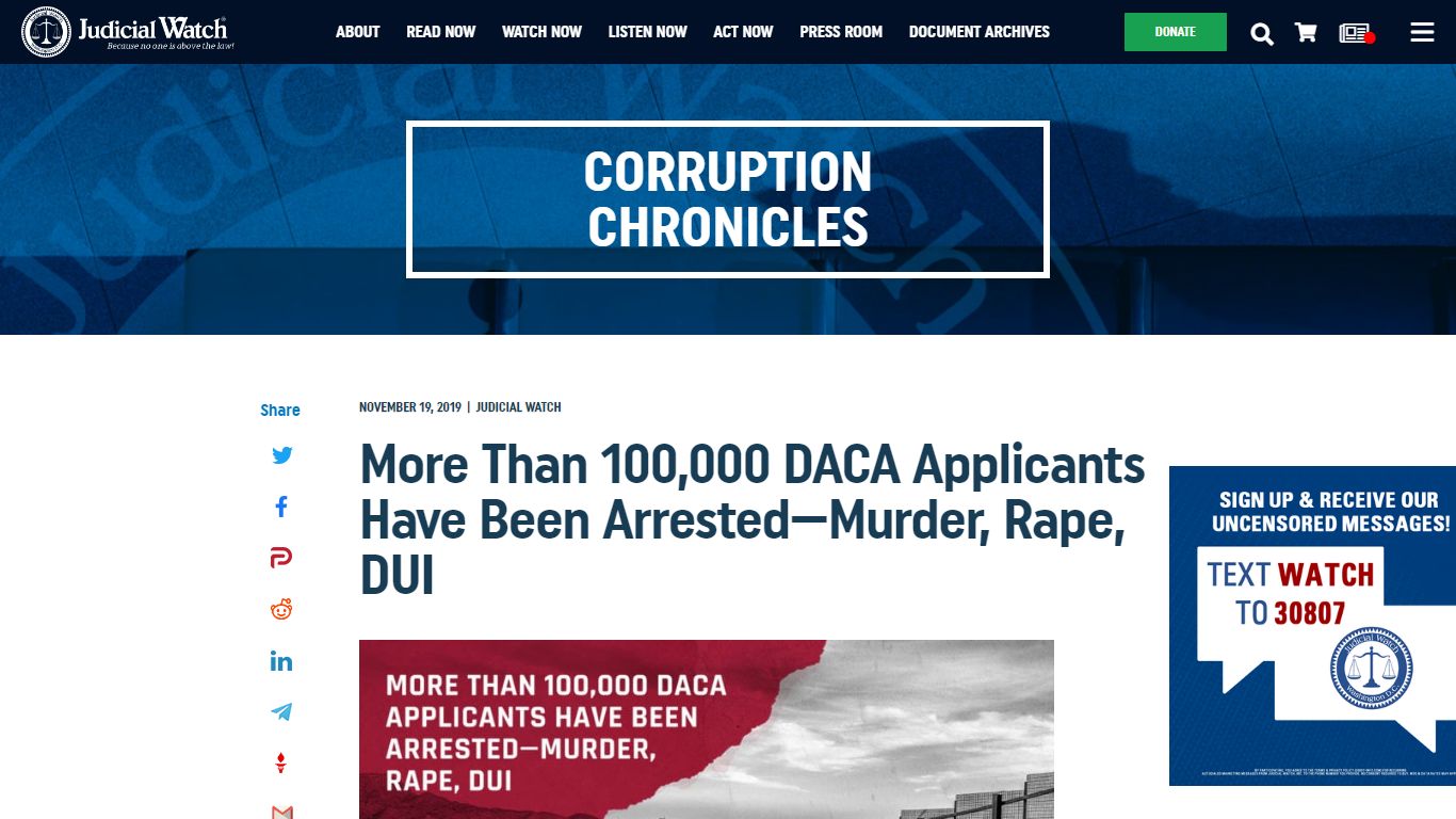 More Than 100,000 DACA Applicants Have Been Arrested—Murder, Rape, DUI